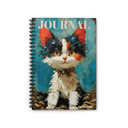 Cat lovers  Notebook - Ruled Line coffee  Spiral Journal