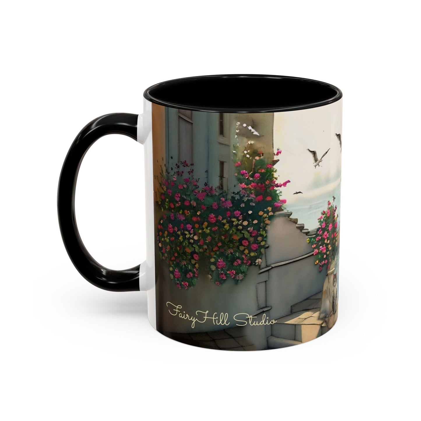 Harbour cats Art-Themed Coffee Mug - 11 & 15oz Accent Mug for Cat Lovers