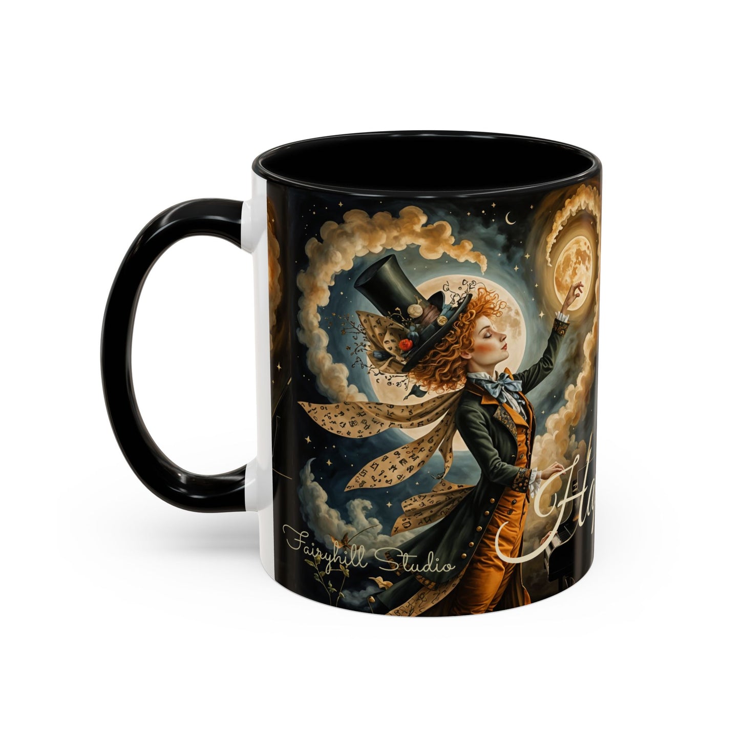 Coffee Mug - Whimsical Mad Hatter Happy Birthday Design by Fairyhill Studio