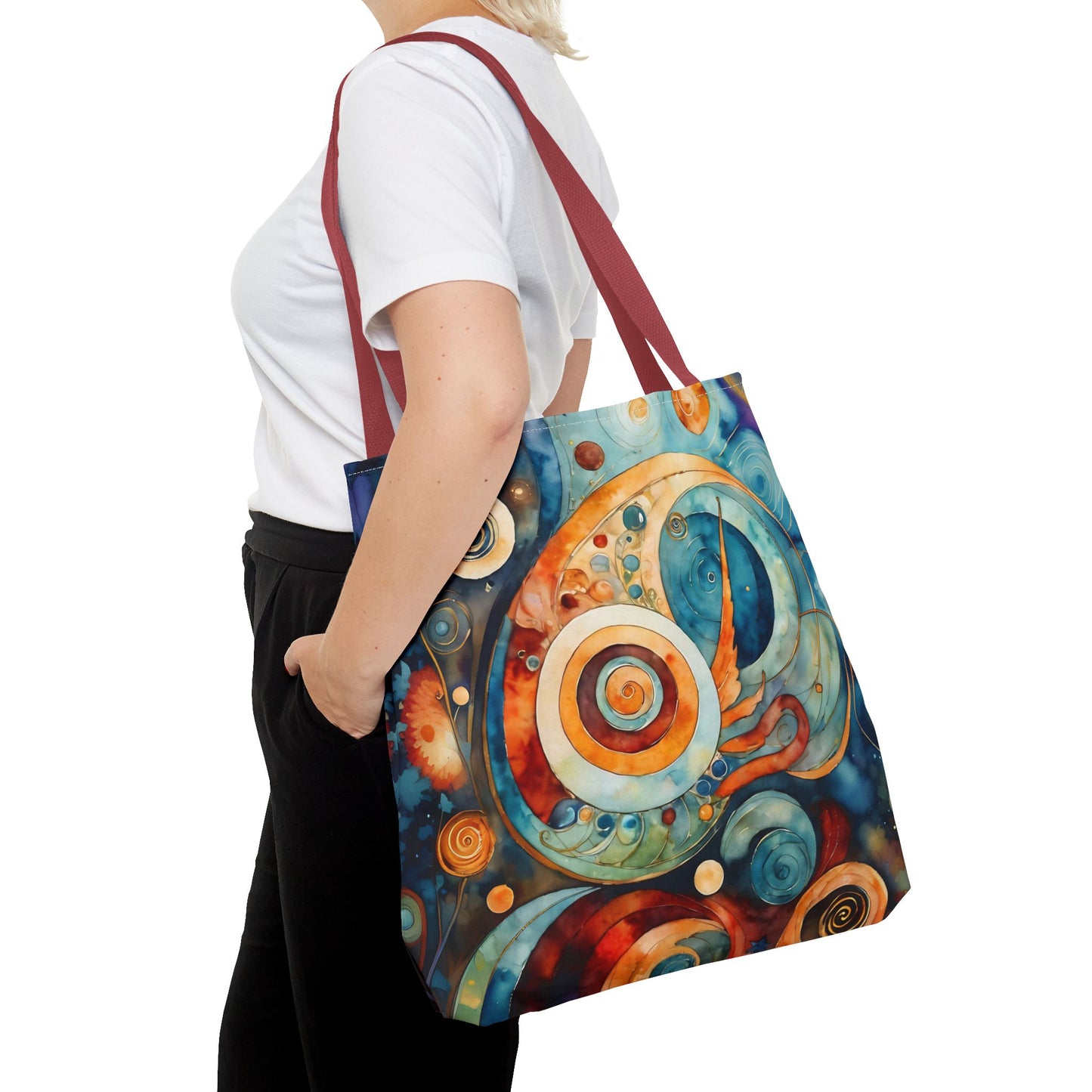 Colorful Circle Canvas Art Tote Bag