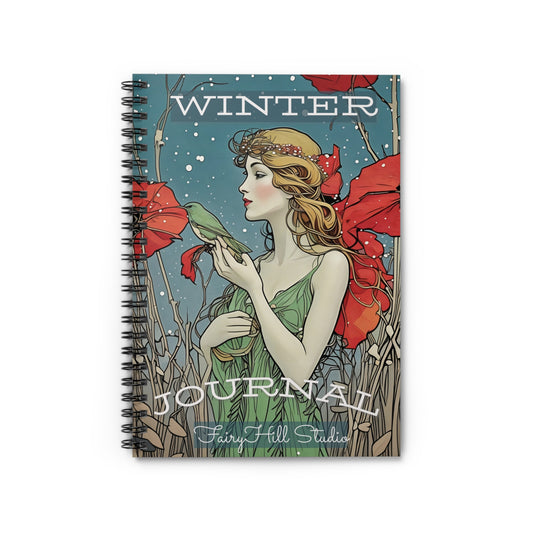 Spiral Notebook - Winter Poinsettas Girl