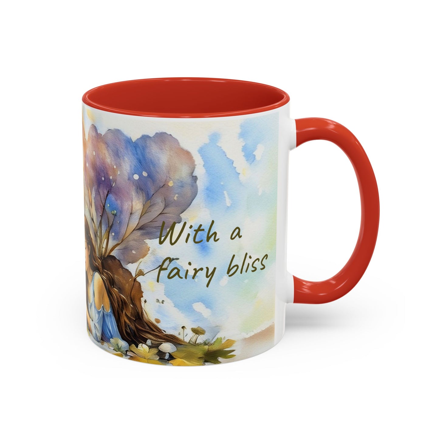 Mug Fairy Angel Blessing Flowers Watercolor Accent Coffee Mug 11 & 15oz