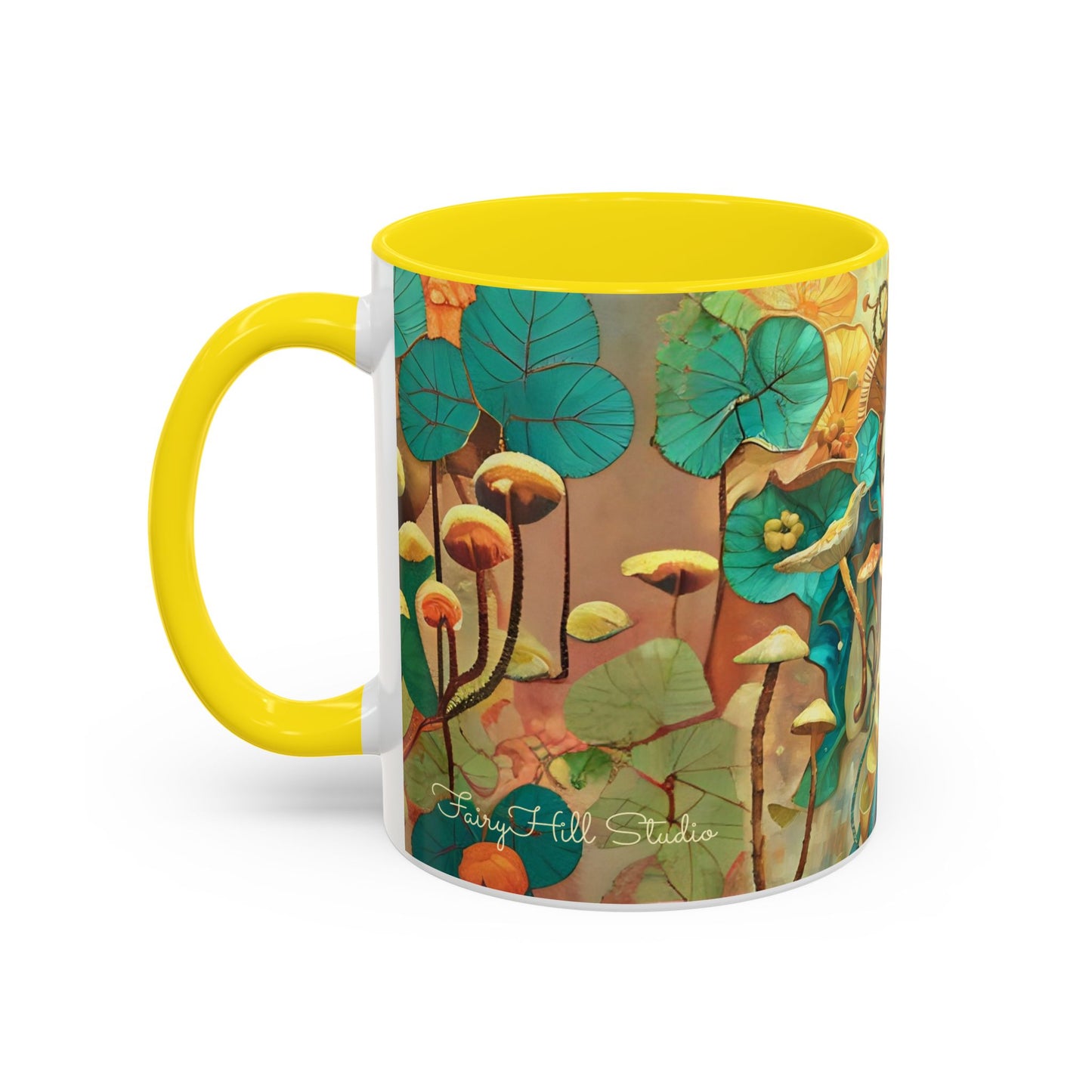 Mushroom Fairy Art-Themed Coffee Mug - 11 & 15oz Accent Mug for Musroom Fsiry Lovers