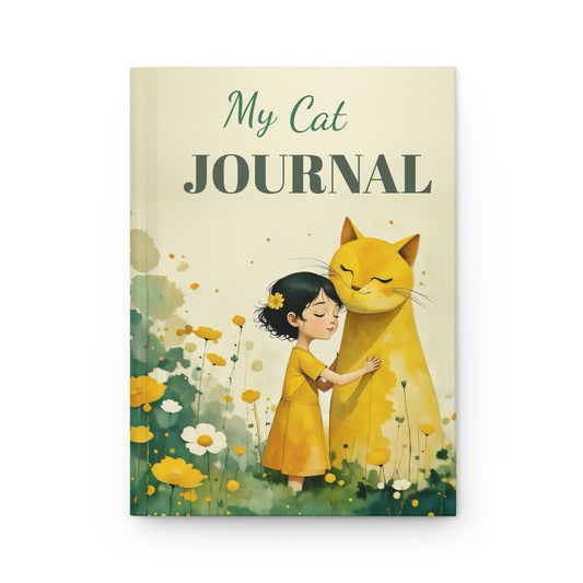 Girl with yellow cat   Mindfulness  Art Journal  Hardcover