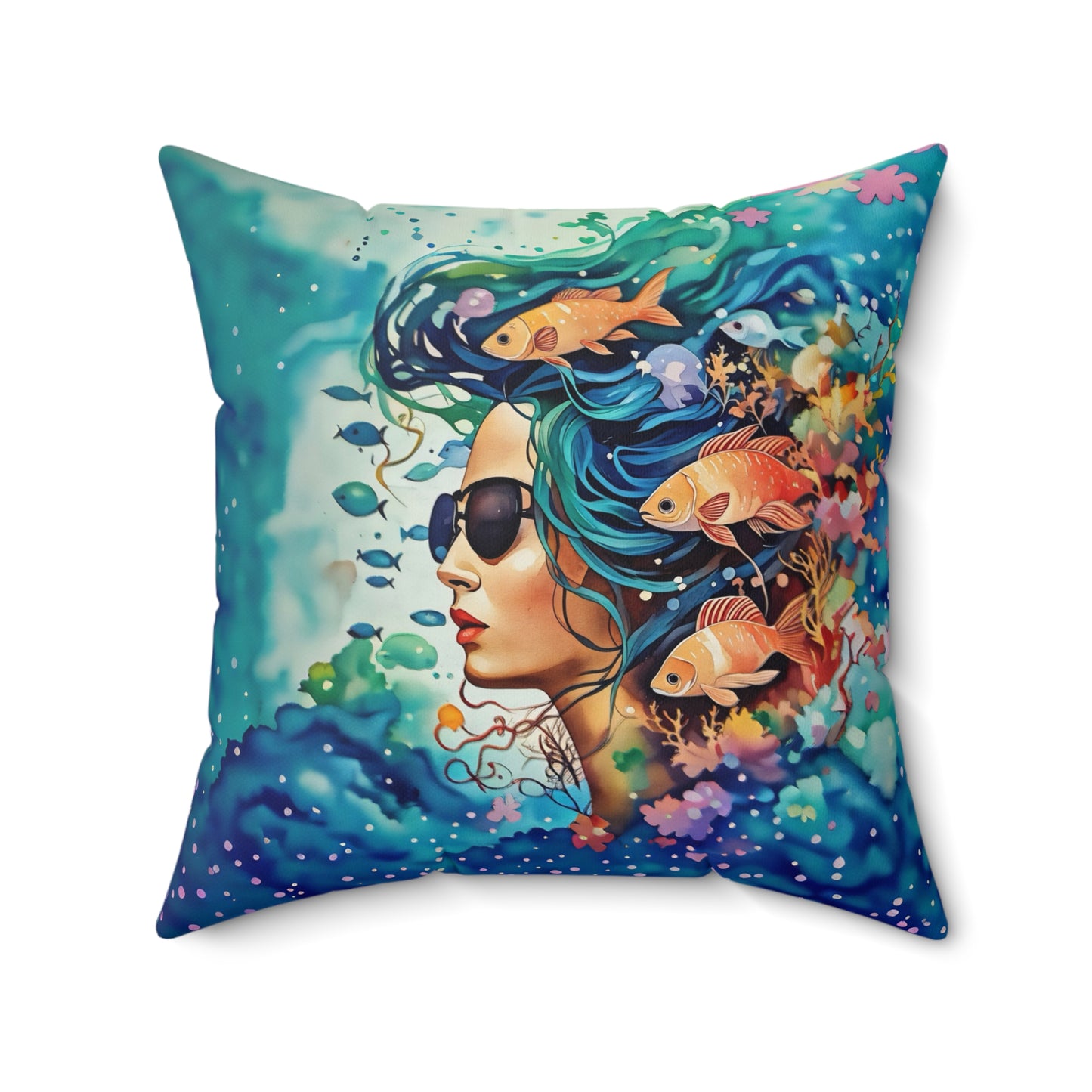 "Perspective is Everything" Square Pillow - by Fairyhill Studio