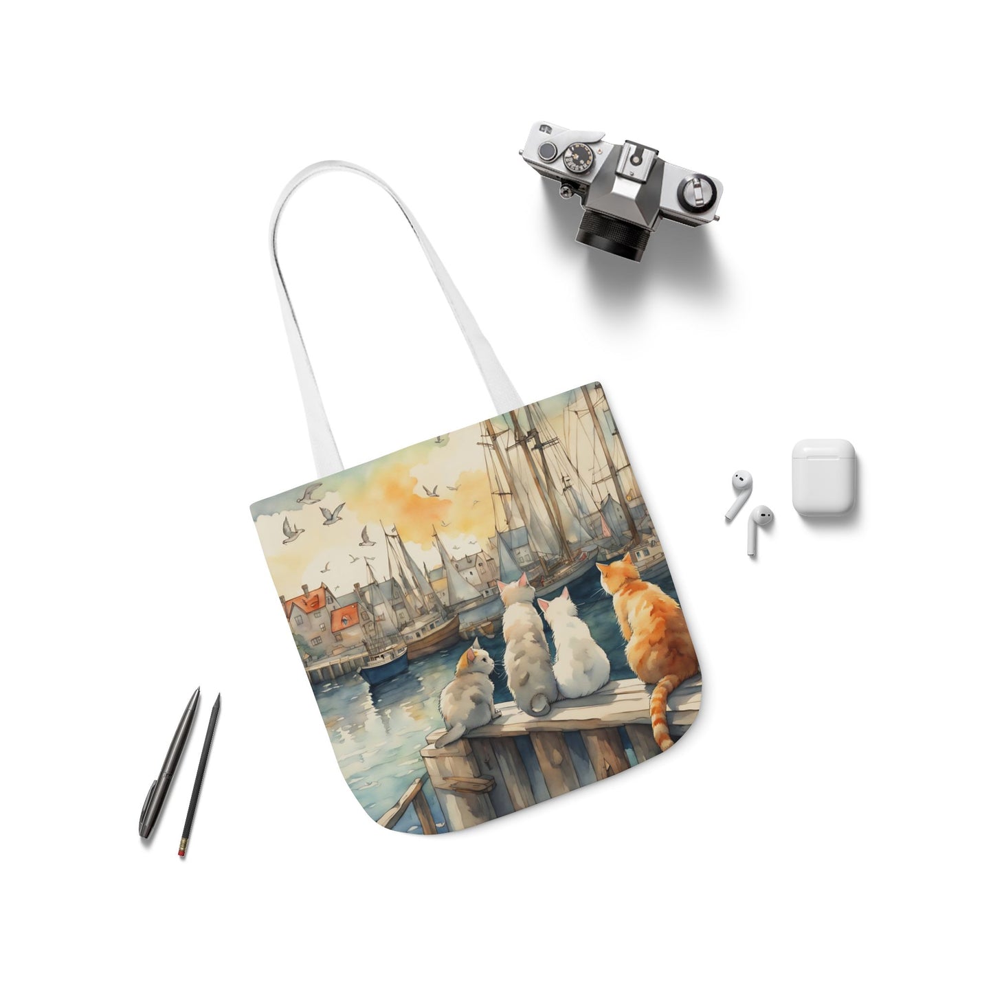 Cats And The City FairyHill Studio Red phone- Canvas Tote Bag - Perfect for Beach Days, Eco-Friendly Shopping, and Summer Fun!