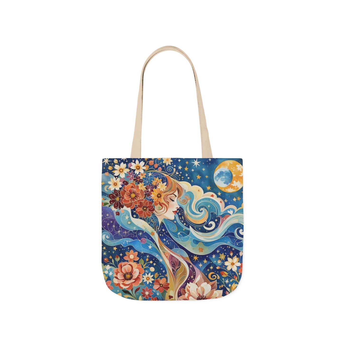 Colorful Galaxy-Inspired Canvas Tote Bag - Perfect for Beach Days, Eco-Friendly Shopping, and Summer Fun!