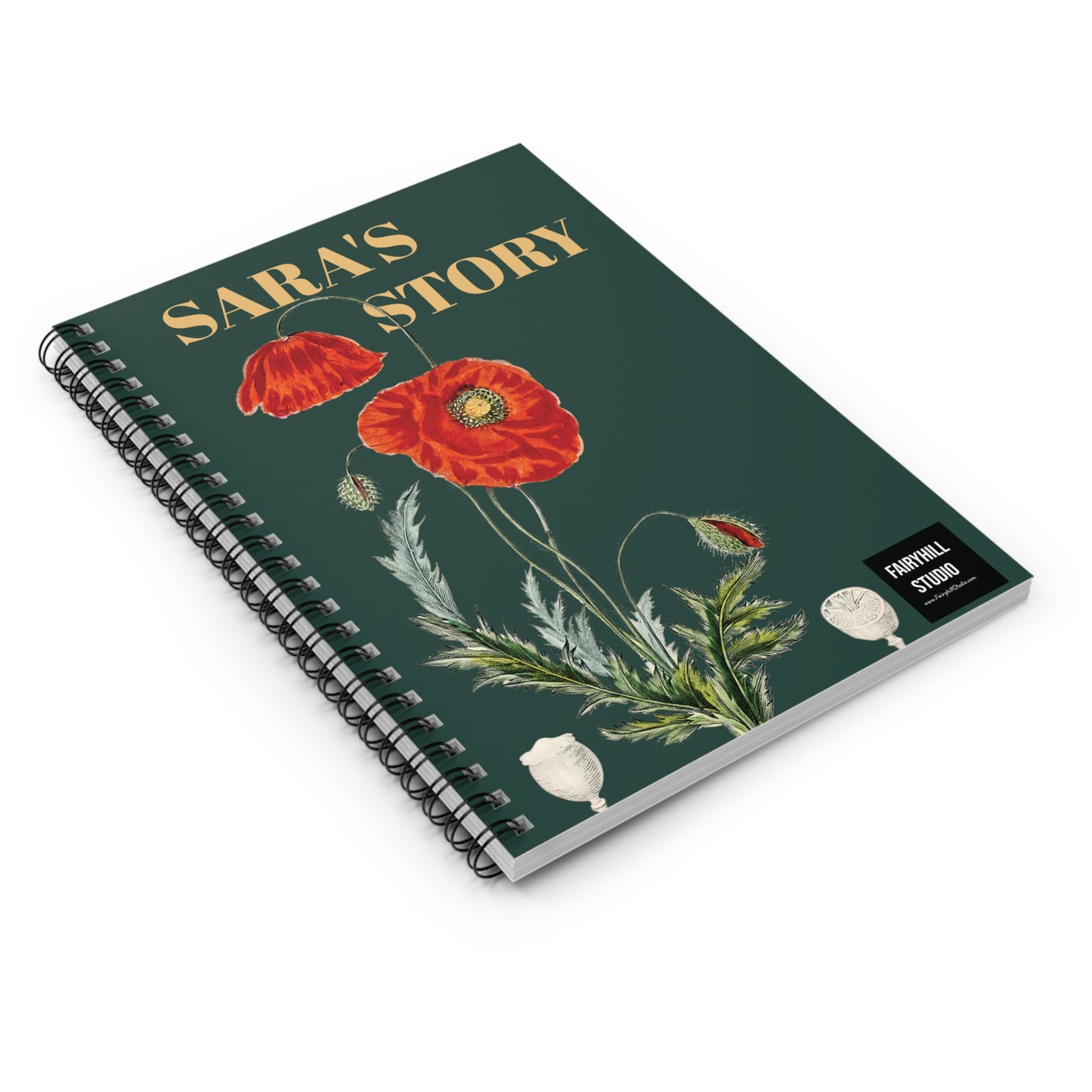 Red Poppy ,Personalized  Spiral Notebook - Ruled Line