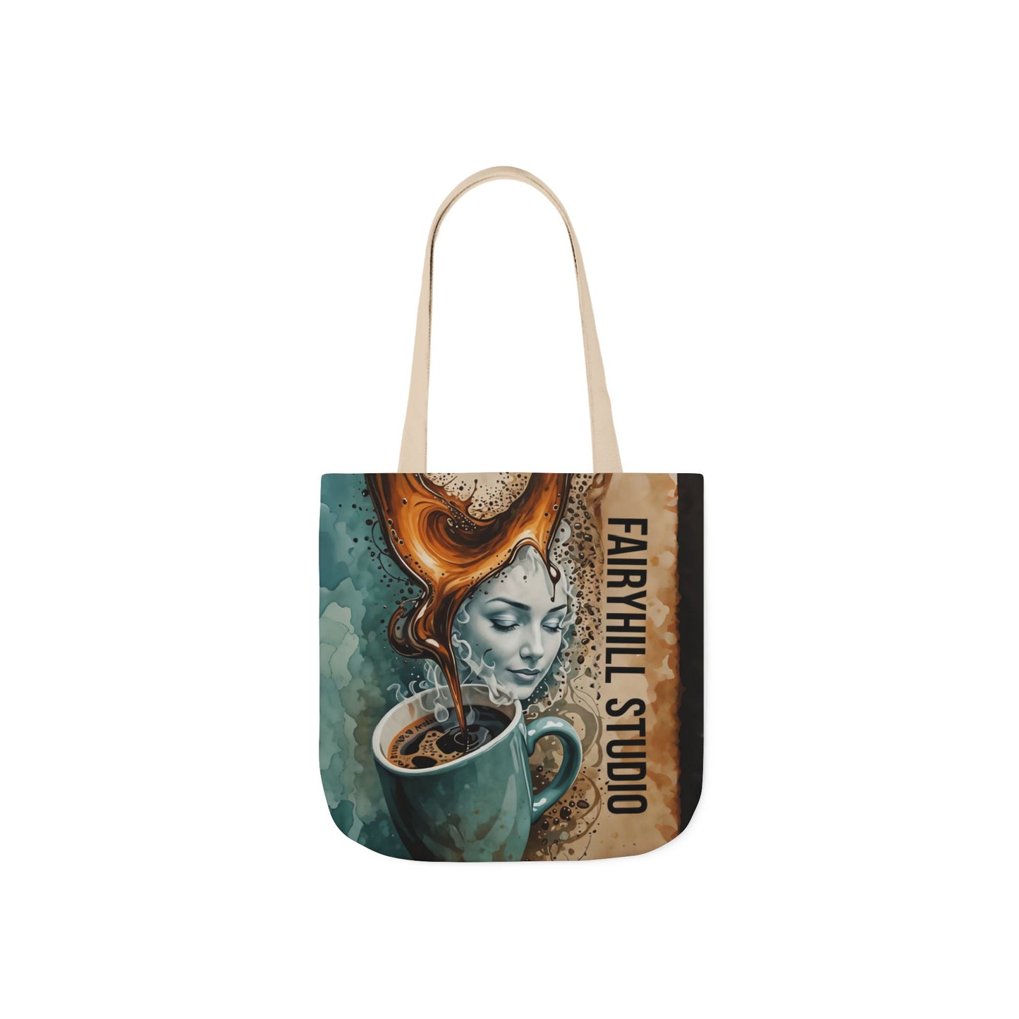 Morning Coffee Fairyhill studio Canvas Tote Bag - Perfect for Beach Days, Eco-Friendly Shopping, and Summer Fun!