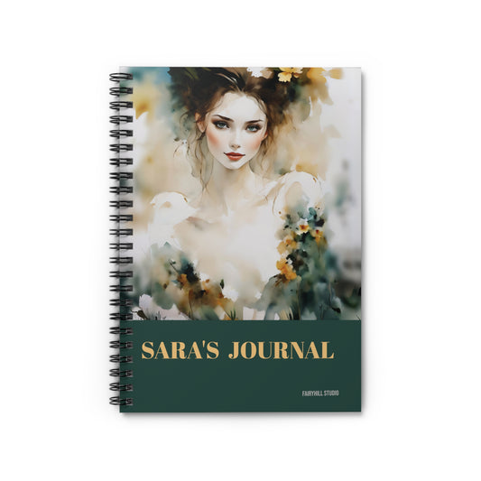 Spiral Notebook - Lovely Girl in Flowers Art by Fairyhill Studio