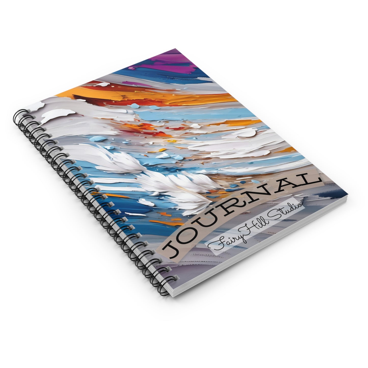 Spiral Notebook Solidarity Winter Wolf Journal  /FairyHill Studio Journal Ruled Line Journal