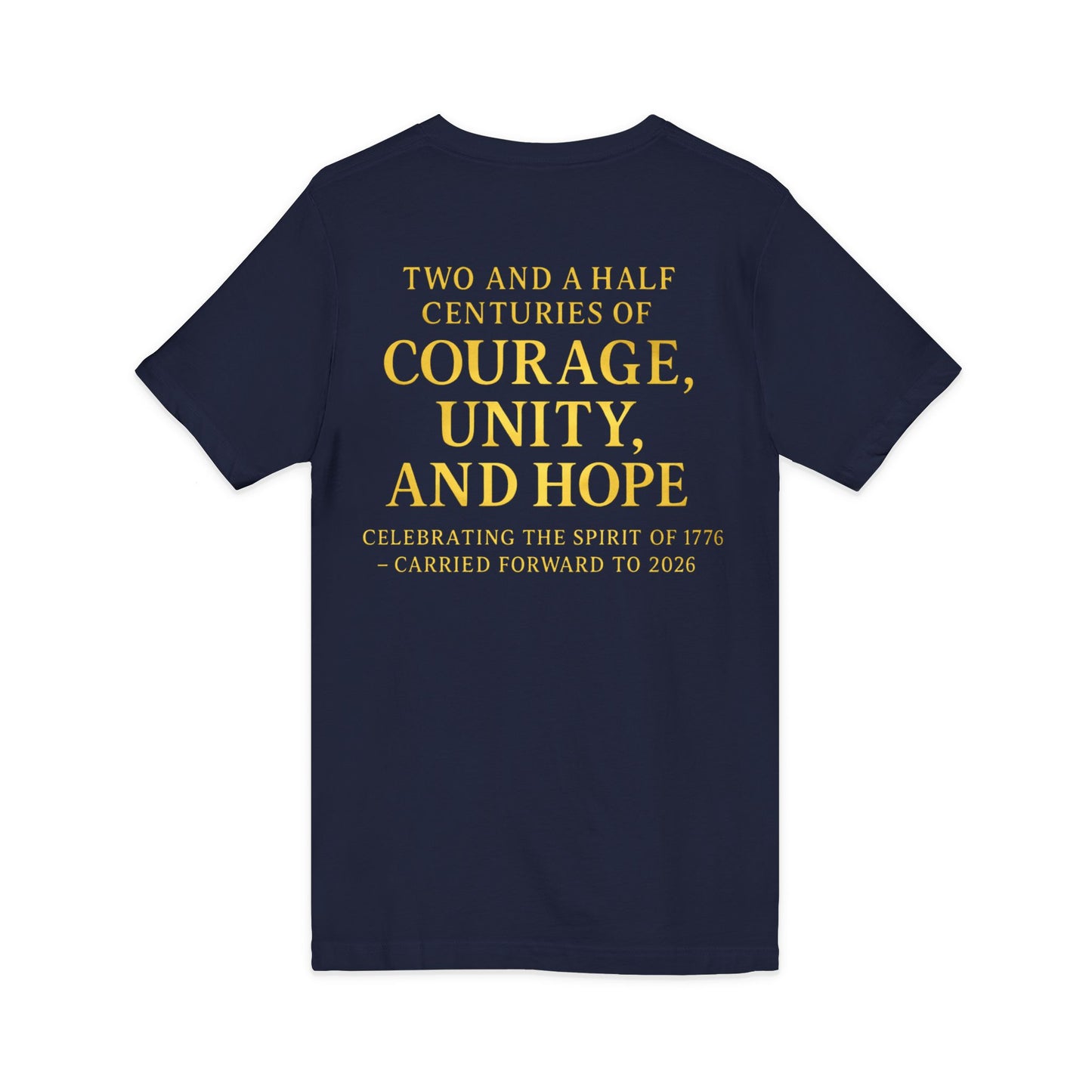 Freedom 1776–2026 Patriotic V-Neck Tee — Eagle, Flag & Liberty Bell 250th Anniversary