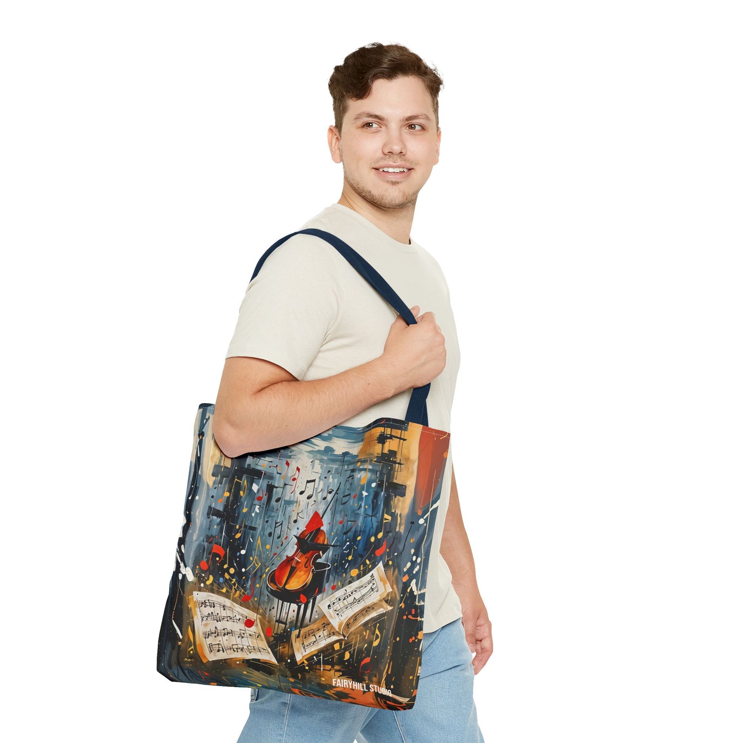 Vibrant Abstract Art Tote Bag - Colorful Swirls & Spirals