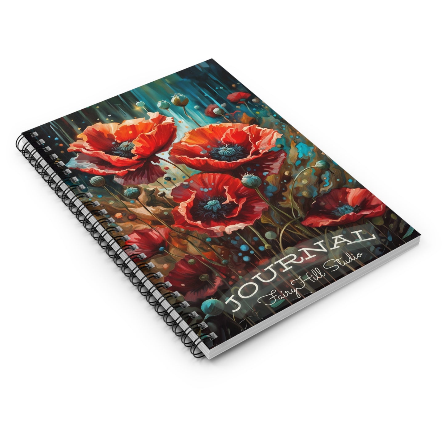 Notebook - Red Poppies Art Ruled Line