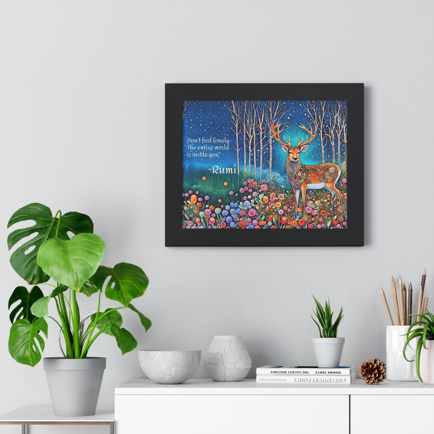 Majestic Boho Deer Framed Poster