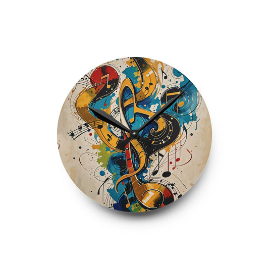 Music Notes Acrylic Wall Clock