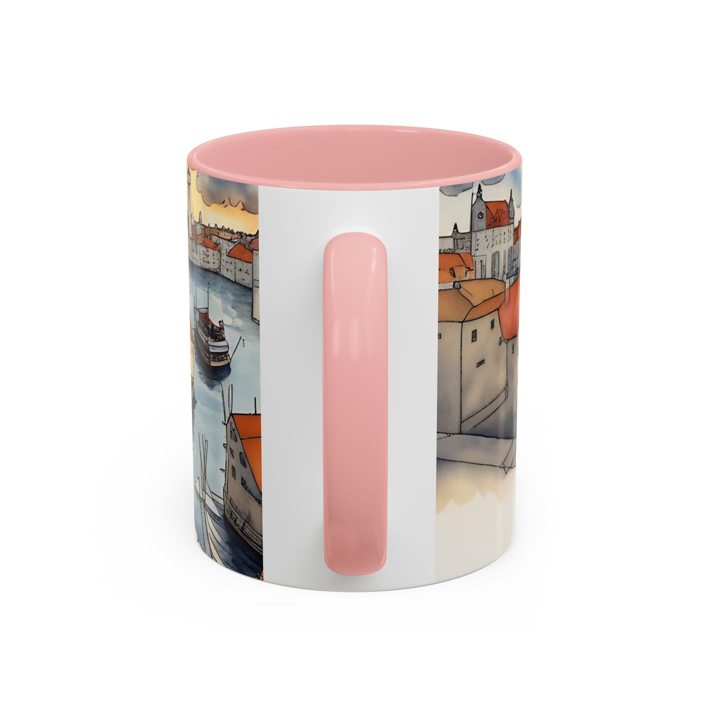 Girl with Black cat on a roof top Art-Themed Coffee Mug - 11 & 15oz Accent Mug for Musroom  Fsiry Lovers