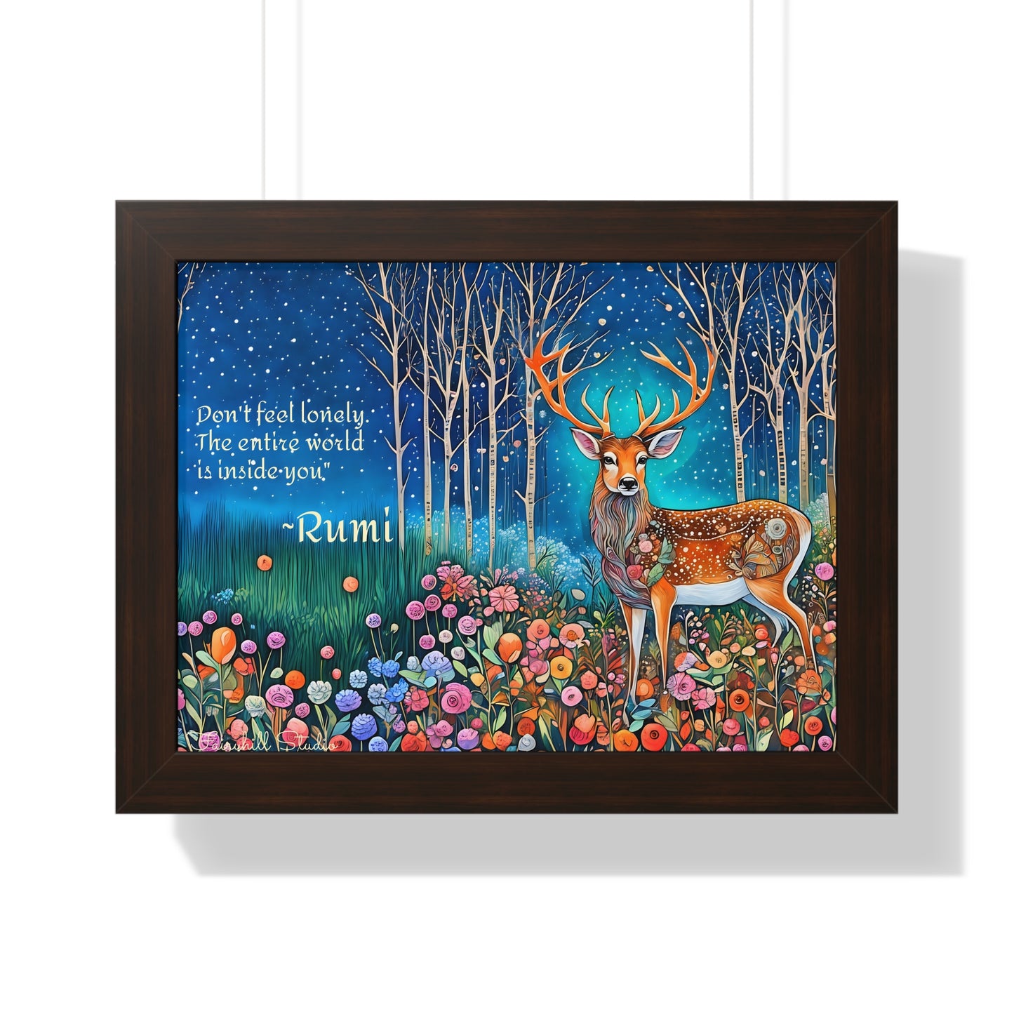 Majestic Boho Deer Framed Poster