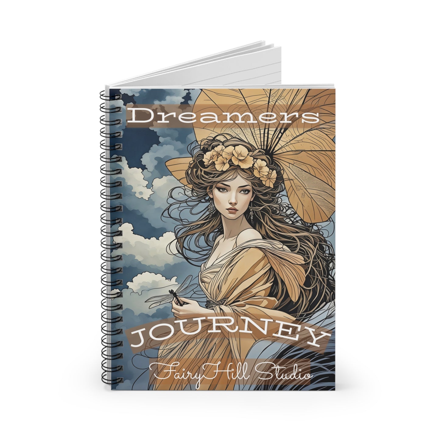Spiral Notebook My Art Journal  /Dreamers  Journey /Journal FairyHill Studio Journal Ruled Line Journal/Fashion Model