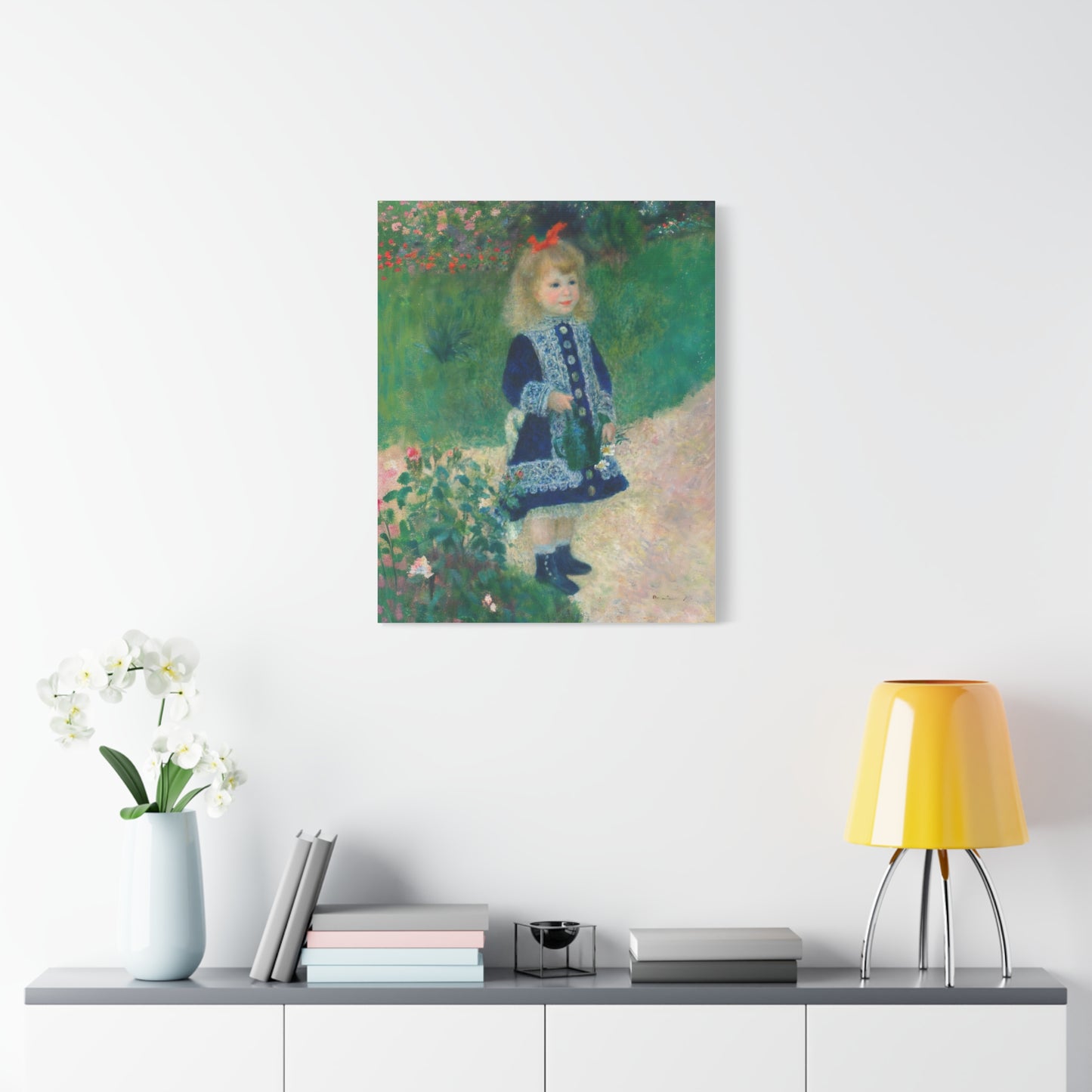 Canvas Art -  A Girl with a Watering Can, 1876 Auguste Renoir (artist) French, 1841 - 1919 , Stretched Matte 1 25"
