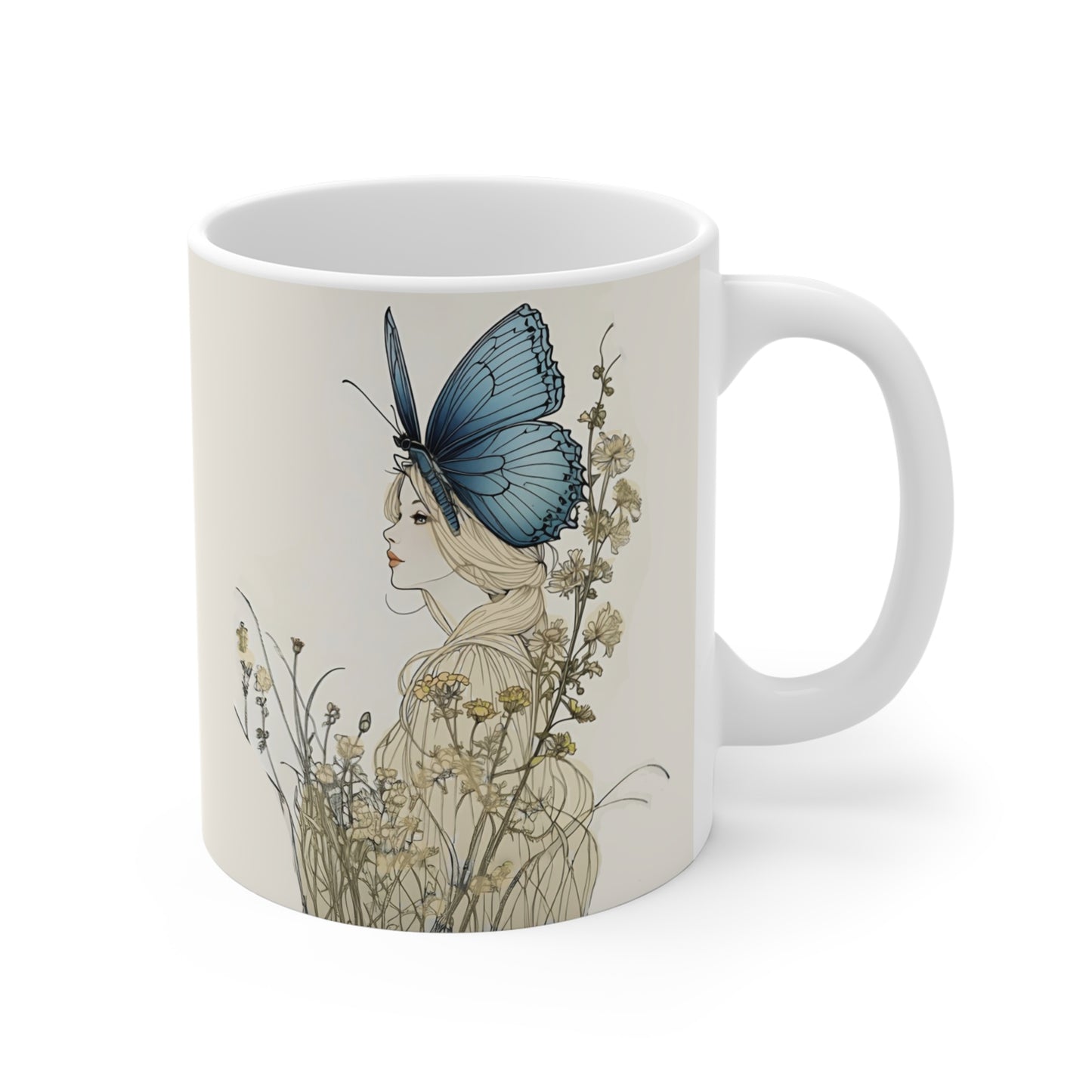 Elegant Floral Art Mug - 11oz Coffee Cup for Coffee Art Lovers