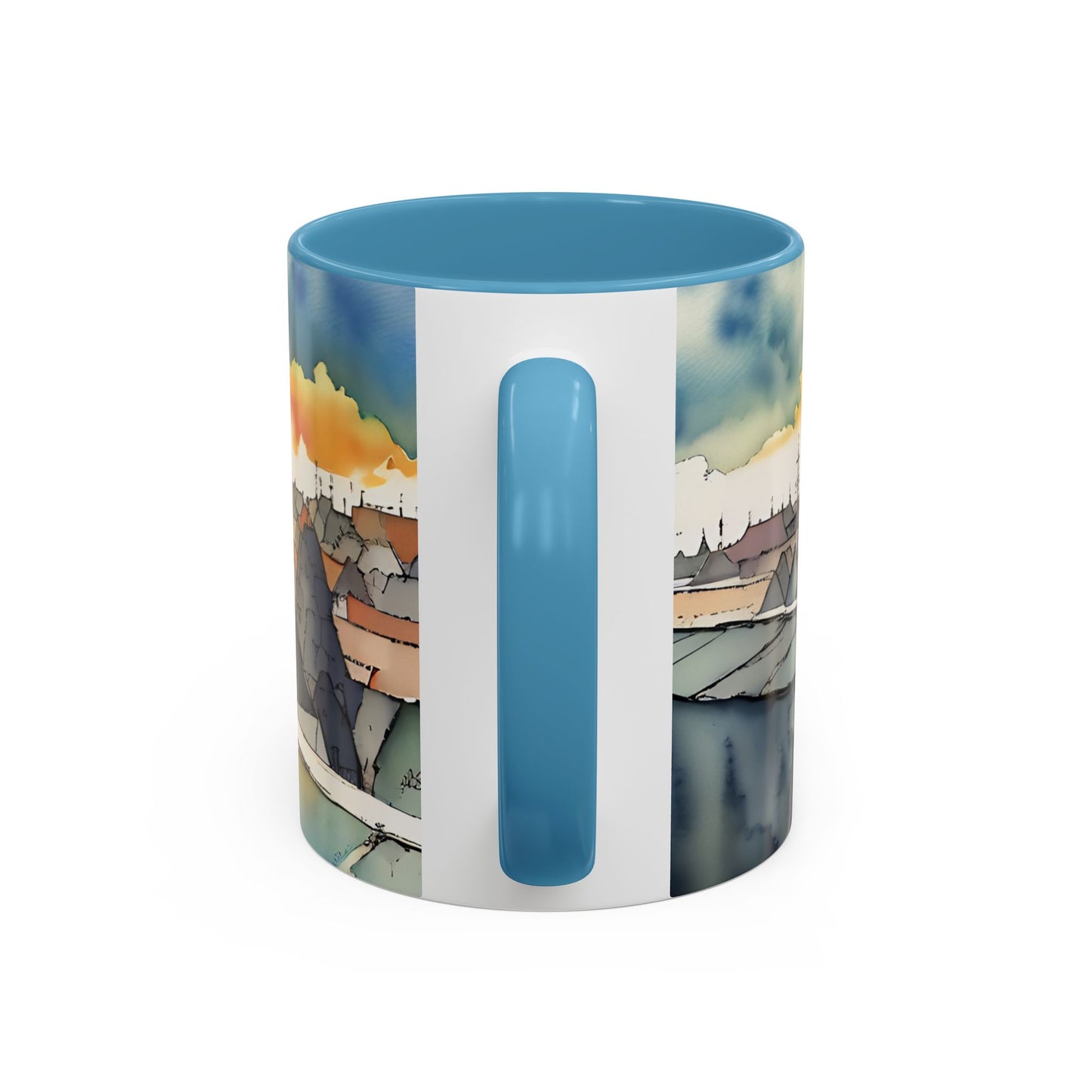 Black cat on a roof top Art-Themed Coffee Mug - 11 & 15oz Accent Mug for Musroom  Fsiry Lovers