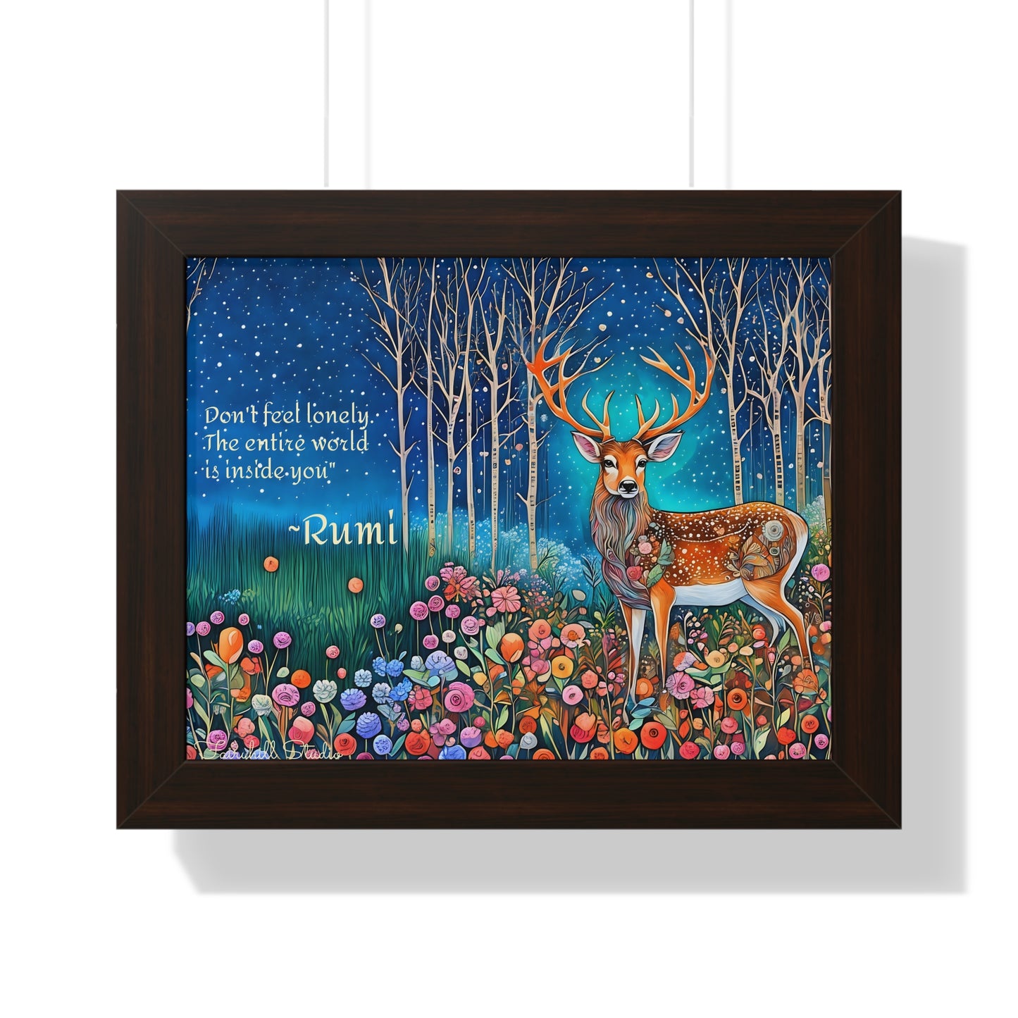 Majestic Boho Deer Framed Poster
