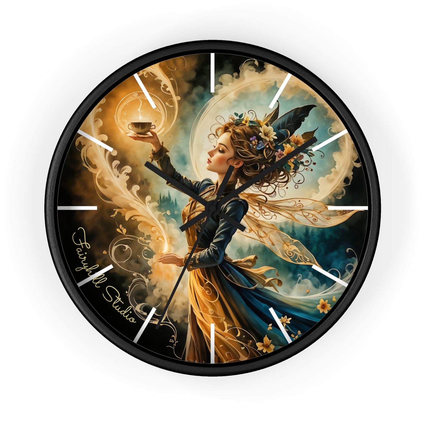 Artistic Fairy Wall Clock, Fantasy Home Decor, Unique Gift for Her, Enchanted Timepiece, Decorative Clock for Living Room