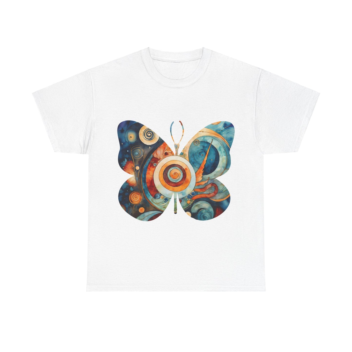 Colorful Abstract Butterfly Swirl Tee - Unisex Heavy Cotton