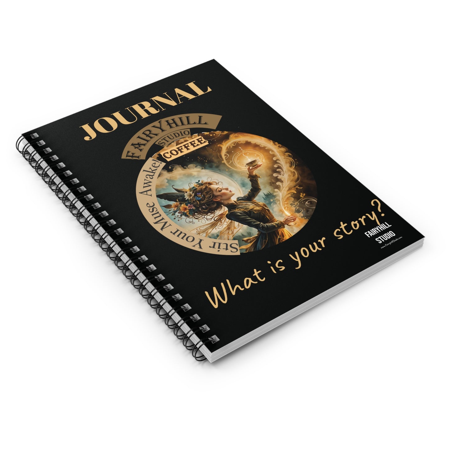 Coffee Fairy Spiral Notebook - Ruled Line