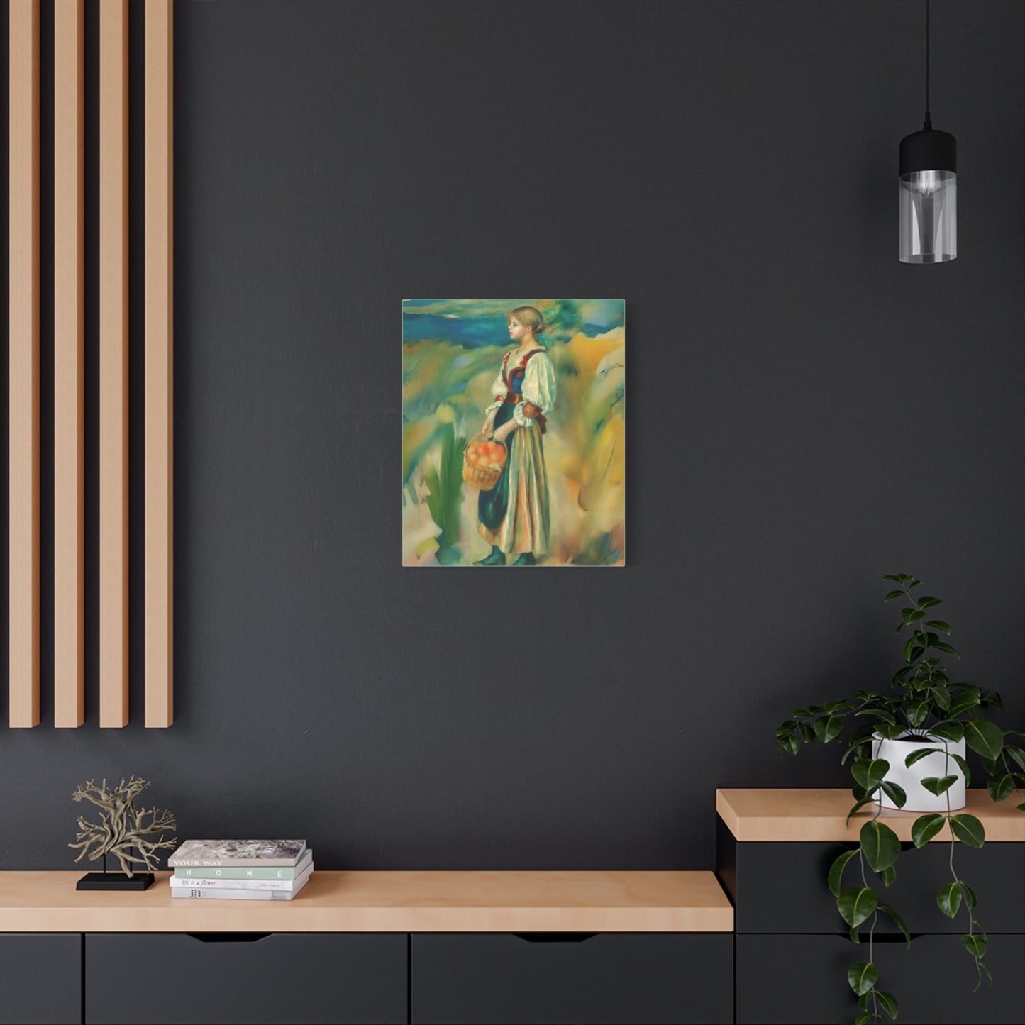 Canvas Print - Girl with a Basket of Oranges Art by Auguste Renoir