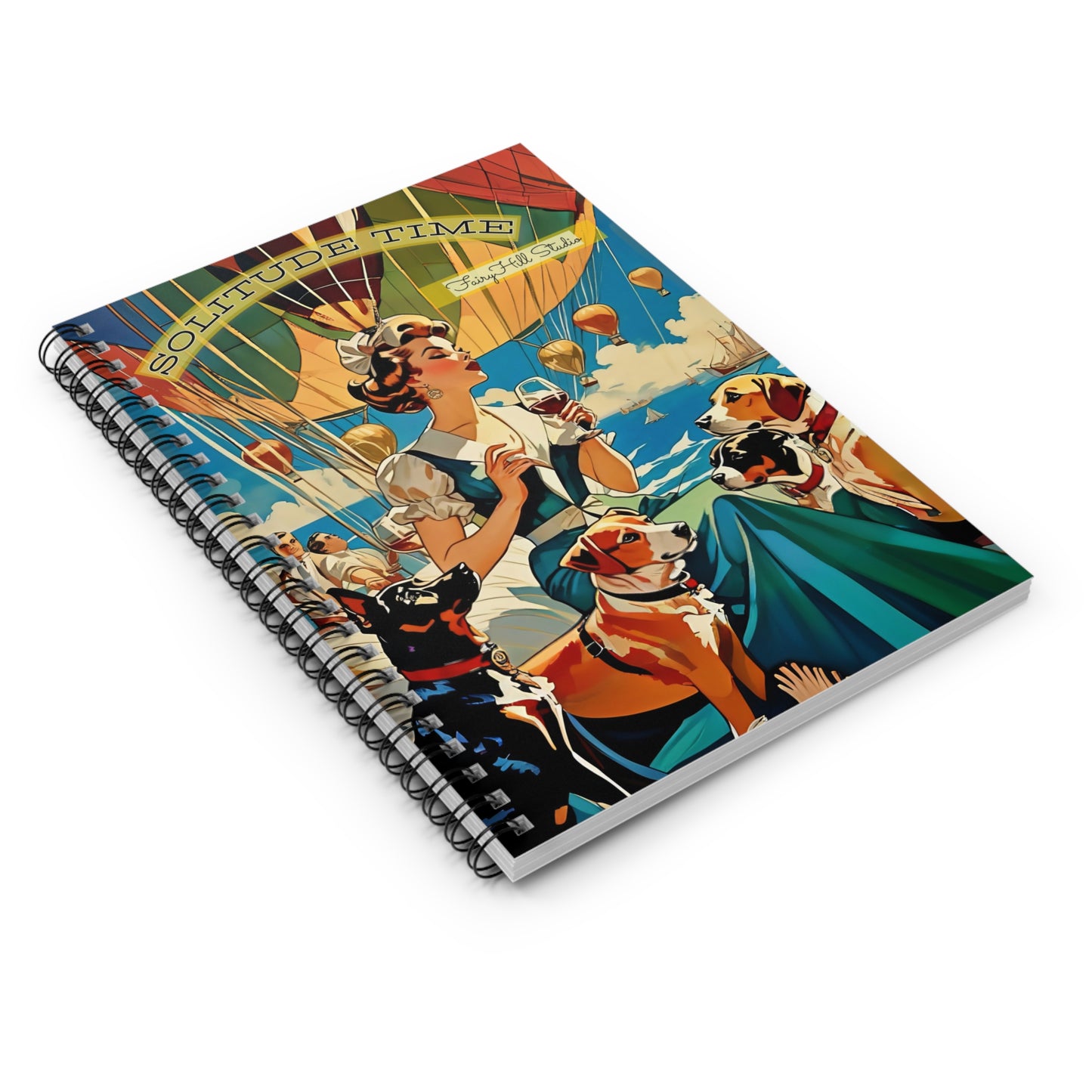 Spiral Notebook - Vintage Illustration Solitude Time Ruled Line