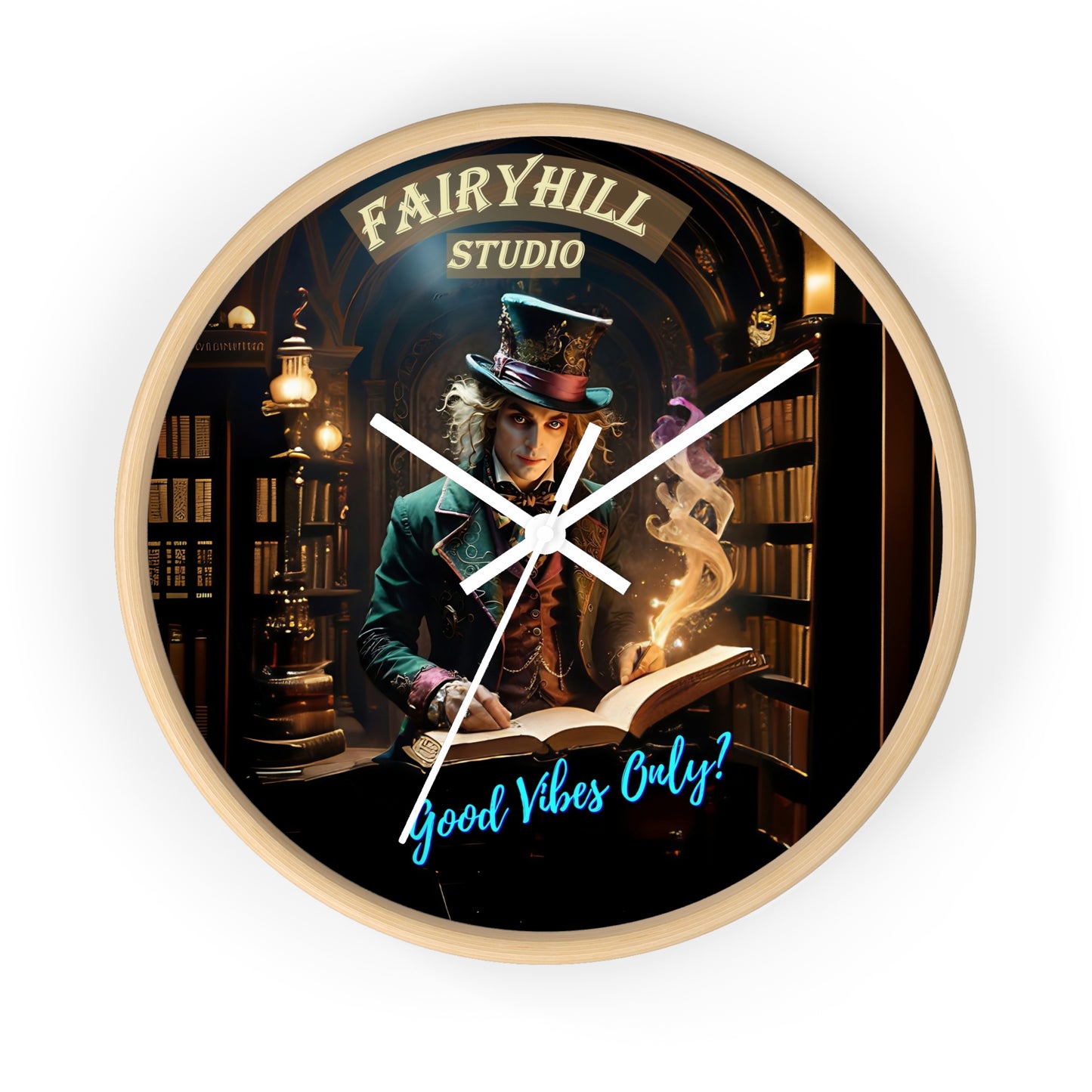Fairy Hill Studio" Good Vibes Only"  Wall Clock