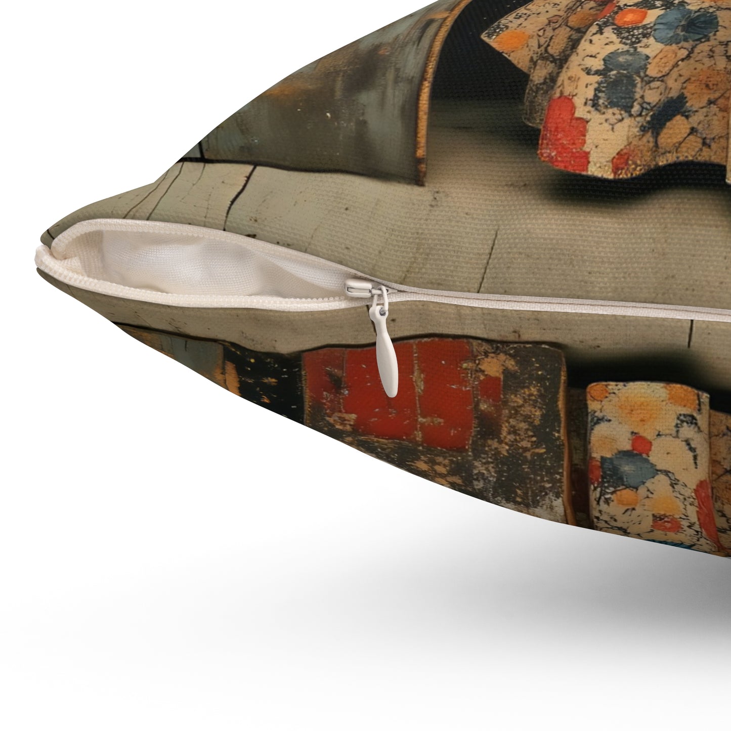 The Cat, the Hat, and the Looking Glass l  Square Pillow - by Fairyhill Studio