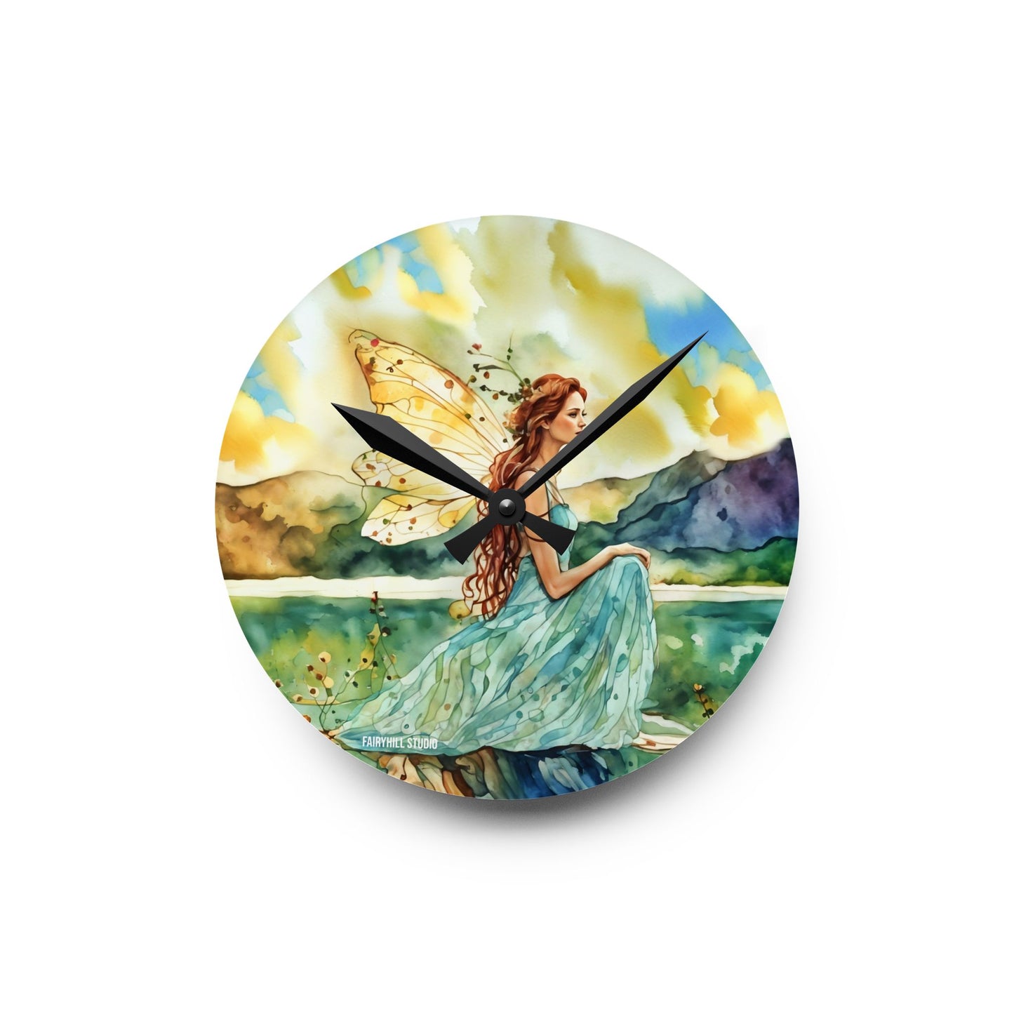 Acrylic Wall Clock - Water Fairy Watercolor Art Home Decor
