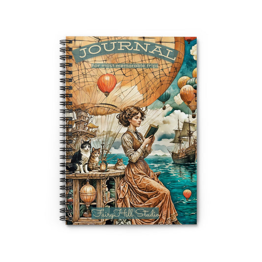 Spiral Notebook - Hot Air Balloon Journal Travel Journey