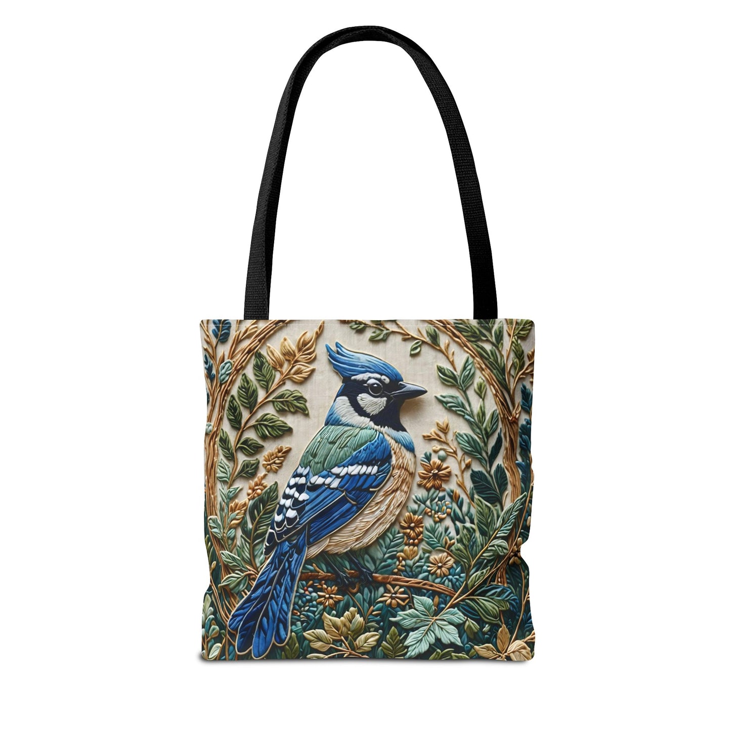 Designer Tote Bag - Blue Jay Bird William Morris Inspired | Eco-Friendly Shopping Bag
