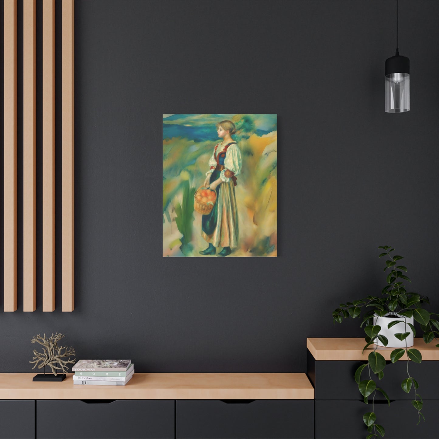 Canvas Print - Girl with a Basket of Oranges Art by Auguste Renoir