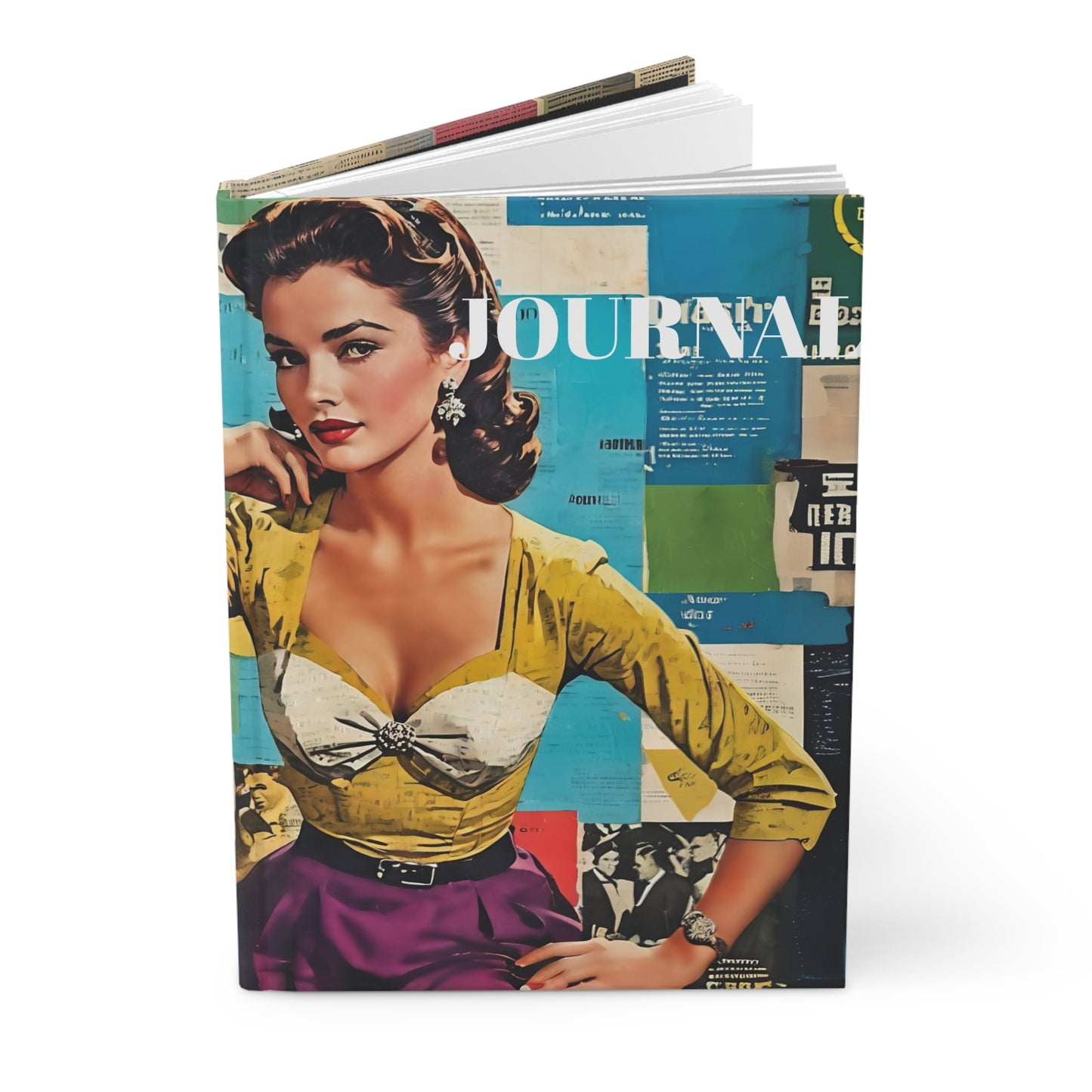 Hardcover Journal - Vintage Hollywood Movie Star Art