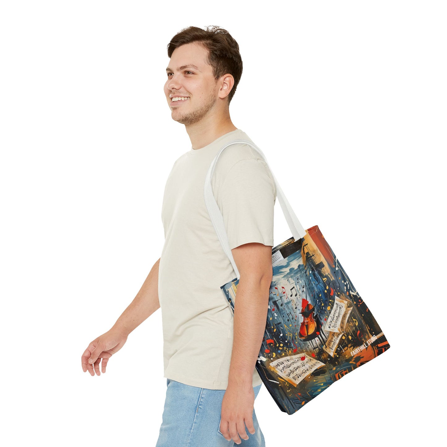 Vibrant Abstract Art Tote Bag - Colorful Swirls & Spirals