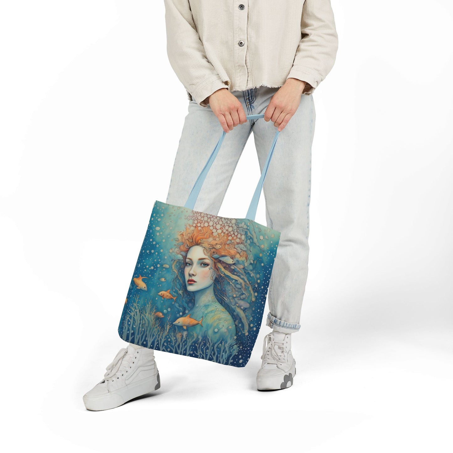 Colorful Ocean/fish-Inspired Canvas Tote Bag - Perfect for Beach Days, Eco-Friendly Shopping, and Summer Fun!