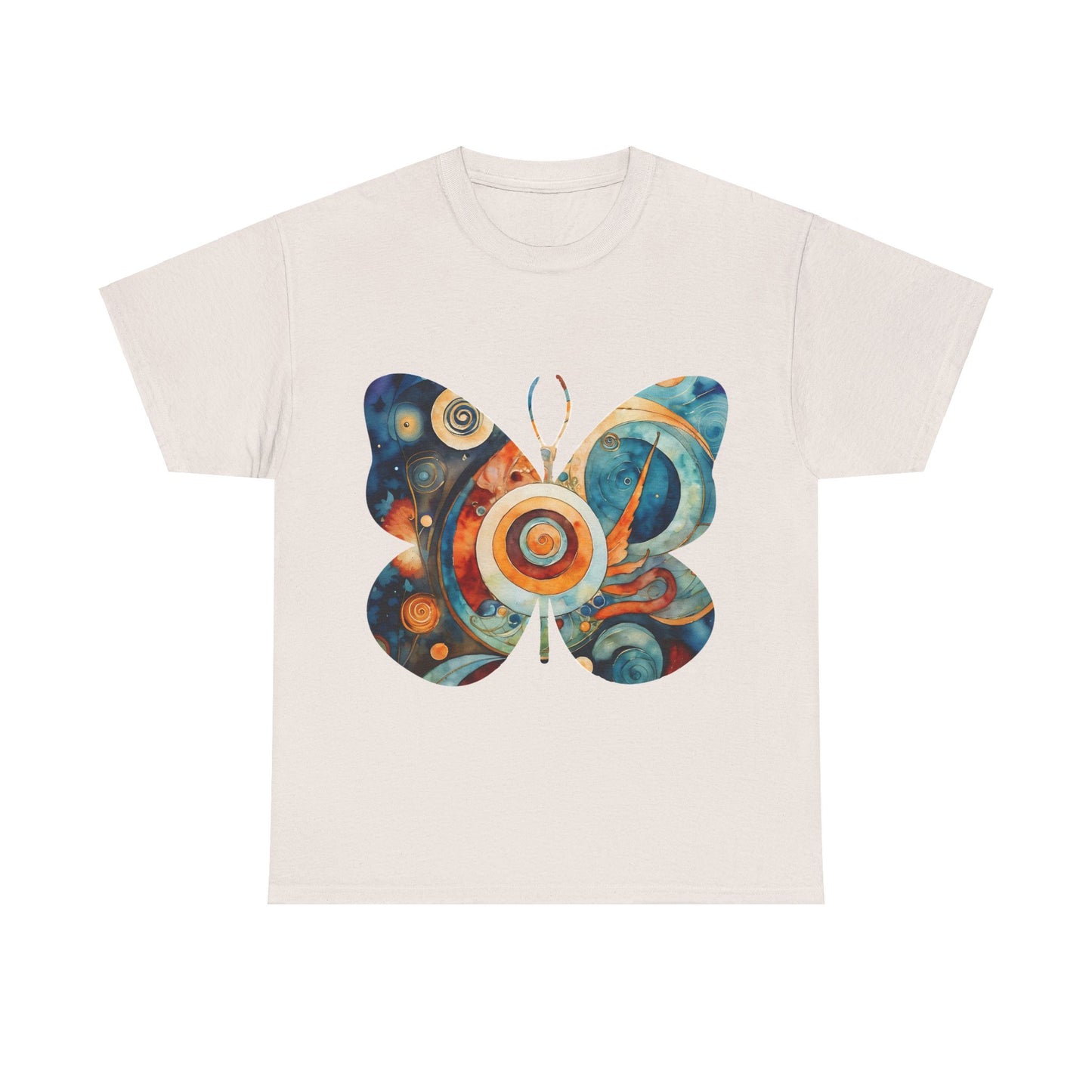 Colorful Abstract Butterfly Swirl Tee - Unisex Heavy Cotton