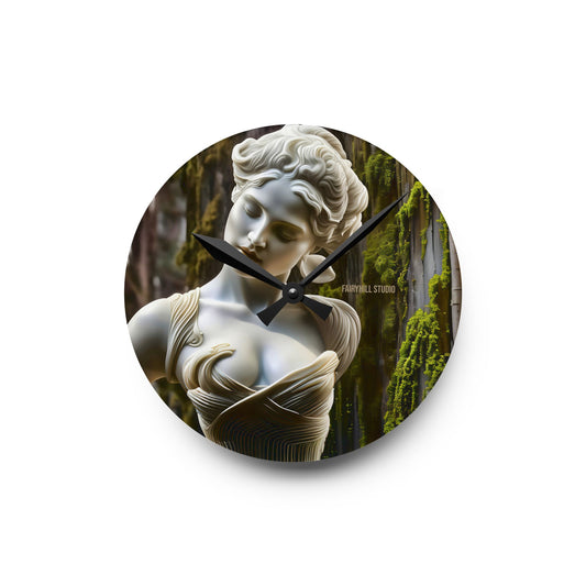 Acrylic Wall Clock Goddess Statue/Art