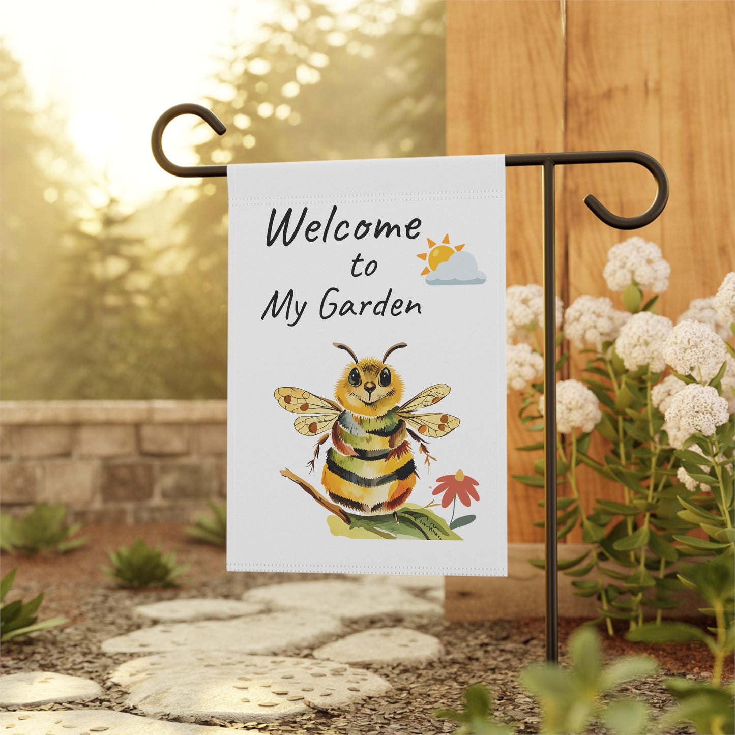 Cute Bee  Garden Banner - Welcome to My Garden Outdoor Decor