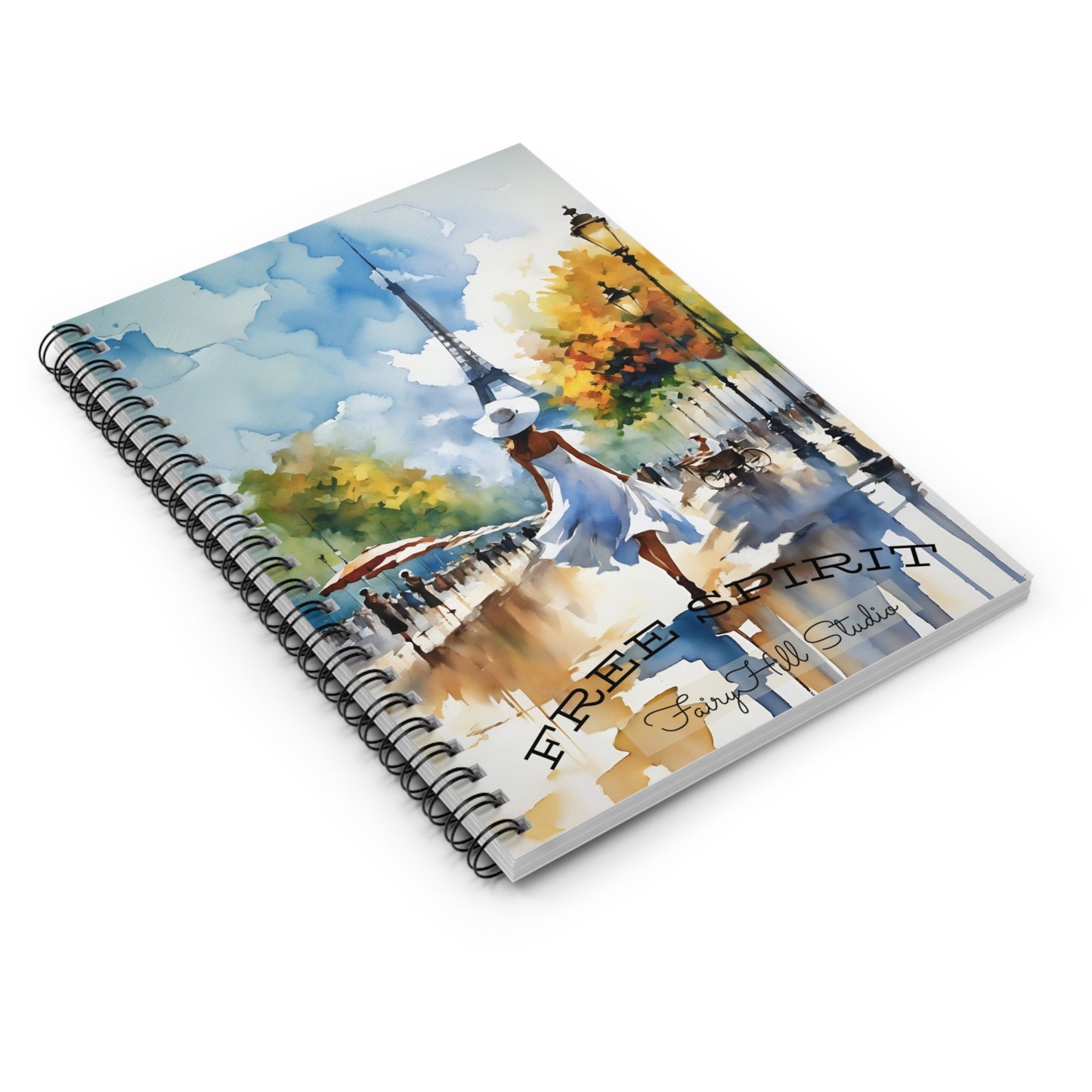Spiral Notebook - Eiffel Tower Watercolor Serenity Journal