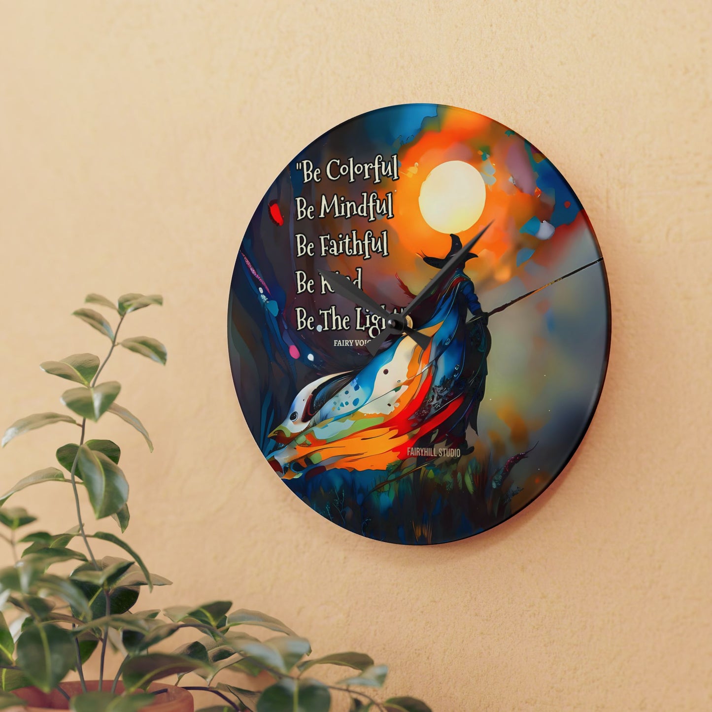 Wall Clock - Embrace your Fairy Muse Art Design