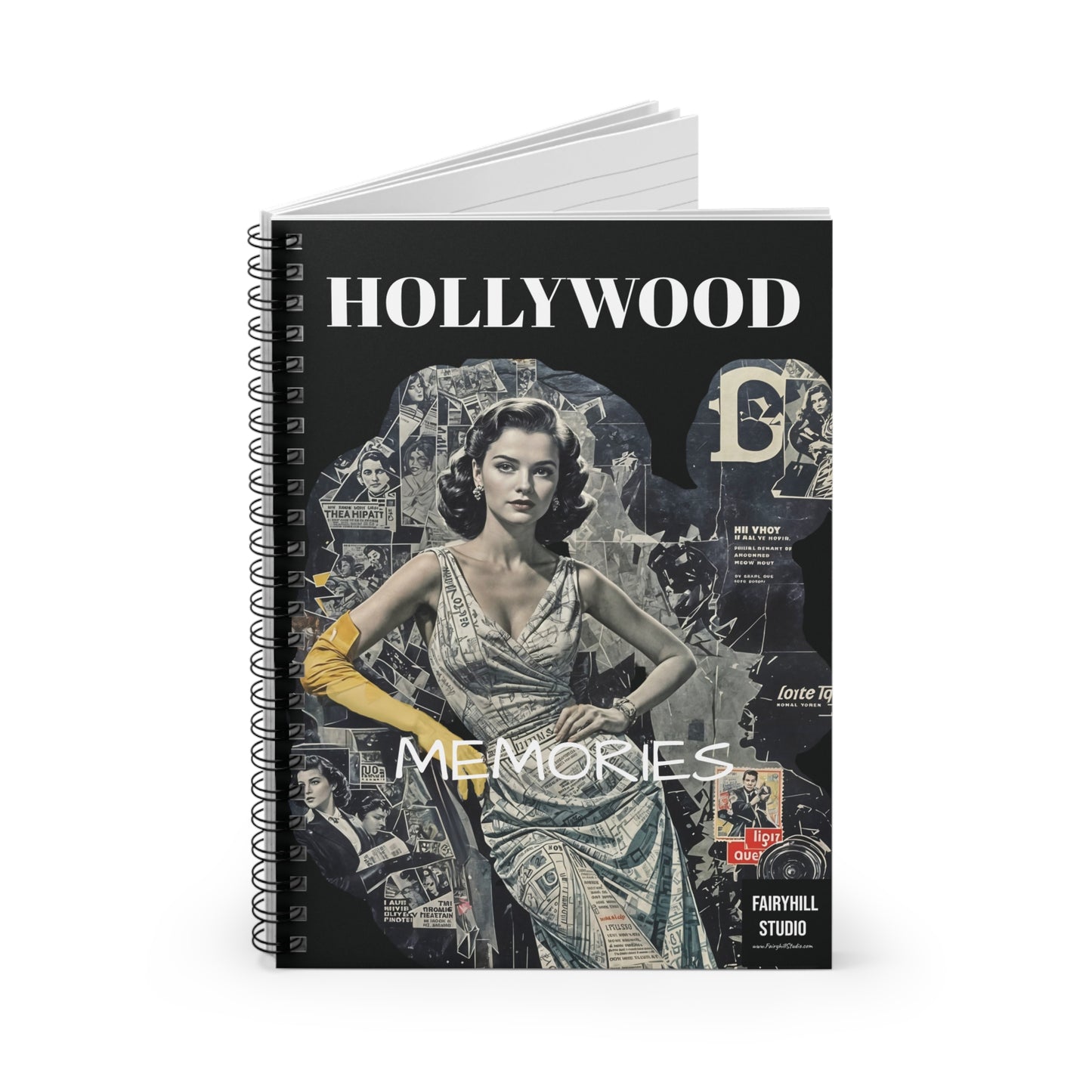 Old Hollywood Spiral Notebook,  Spiral Notebook  journal  Ruled Line