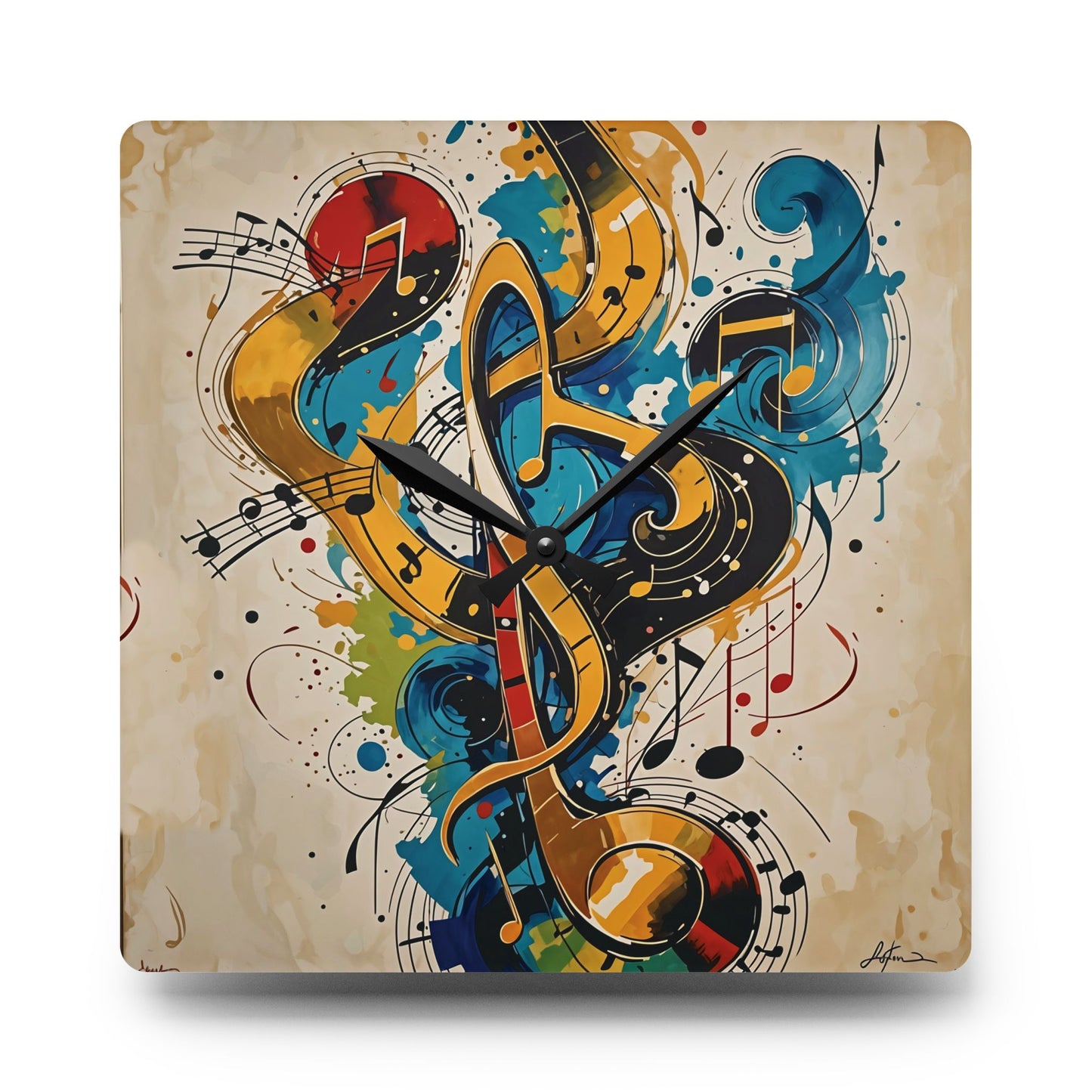 Music Notes Acrylic Wall Clock