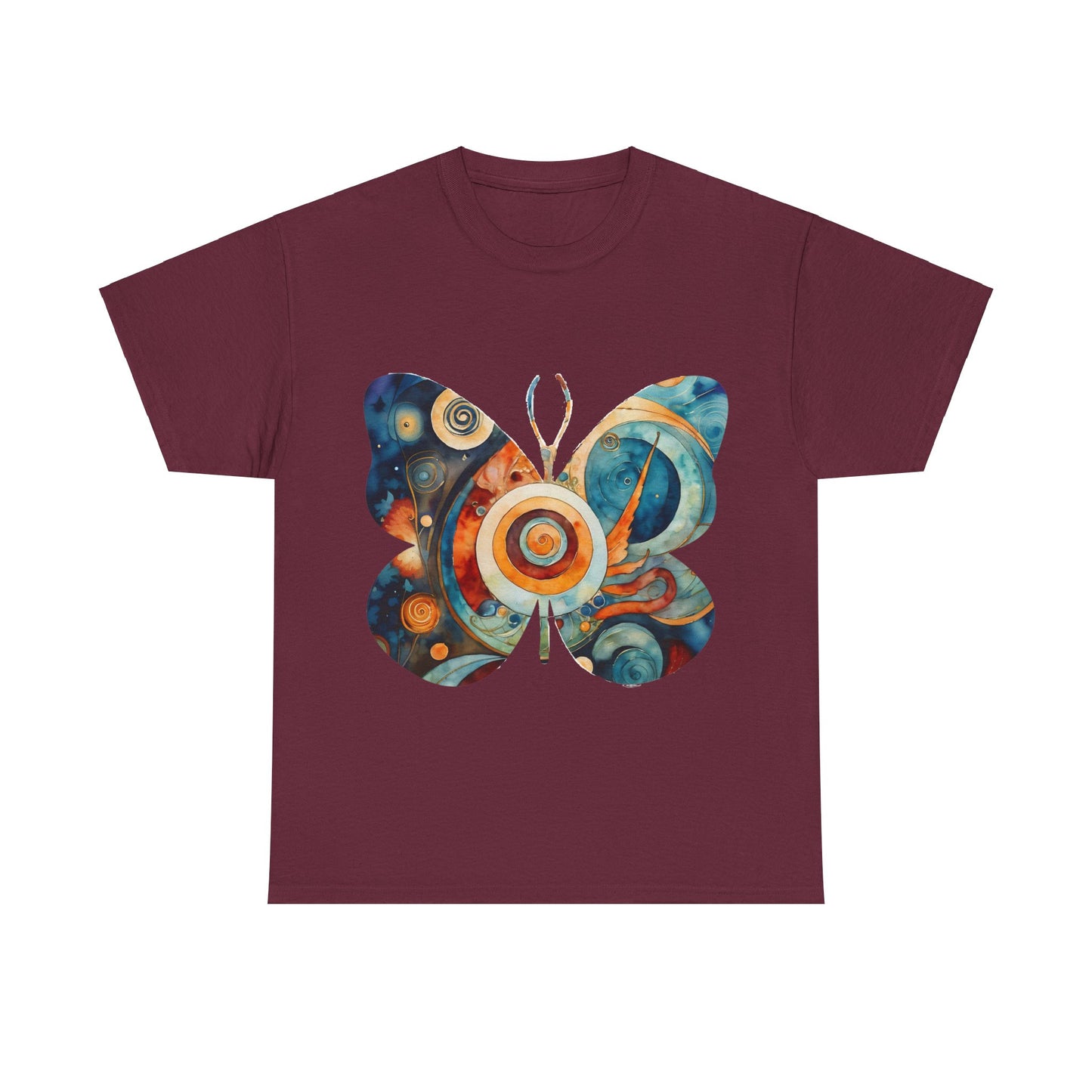 Colorful Abstract Butterfly Swirl Tee - Unisex Heavy Cotton