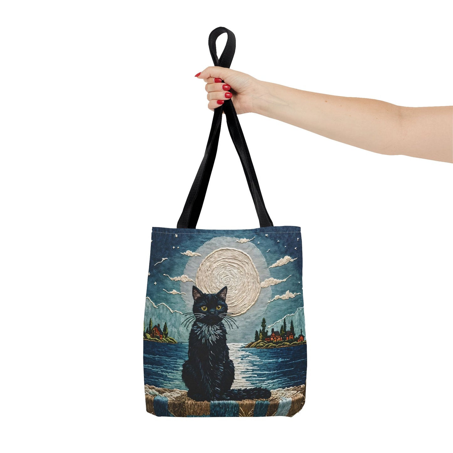 Black Cat Moonlight Tote Bag